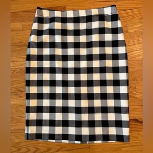 Ann Taylor black and white checkerboard pattern dress skirt size 6